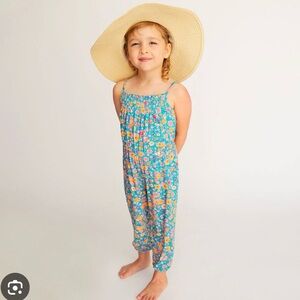 Posh Peanut Malibu Barbie Floral Sleeveless Romper 3T